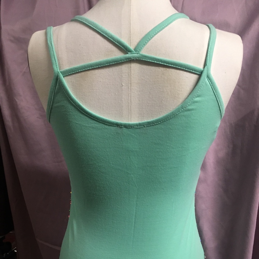 Mermaid sparkle straps tank top gently used - Picture 2 of 5